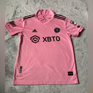 Adidas Pink Soccer Jersey with Black Details
